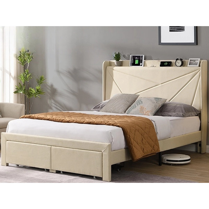 Cheneaux platform bed with drawers ebern designs discount